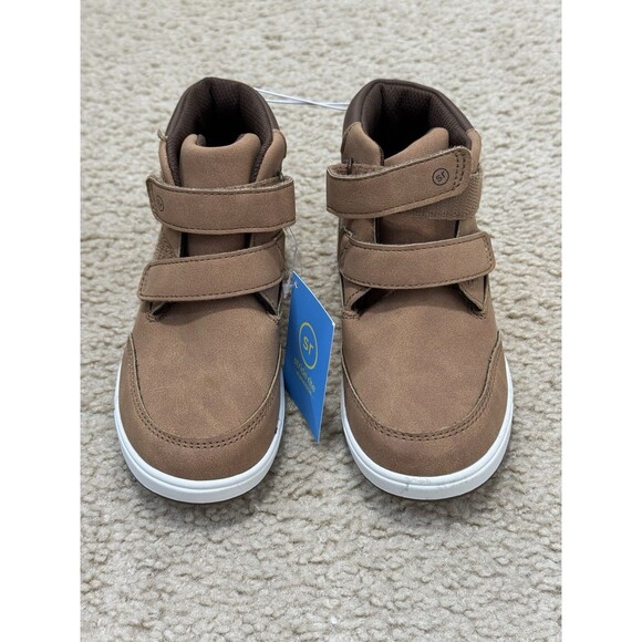 NEW BOYS STRIDE RITE MUNCHKIN JULIEN FAUX SUEDE HIKING ANKLE BOOTS SZ 12 TAN - Picture 2 of 9